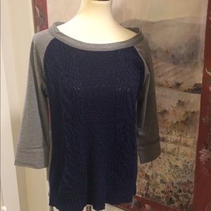 top with sweater insert front